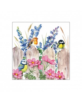 Servetele de masa, 20 buc, 33x33 cm, Birds on fence - AMBIENTE